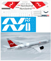 Декаль на модель Boeing 777-300 Nordwind 1/144