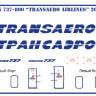 737 Декаль на Boeing 737-800 Трансаэро 1/144 лазерная печать  PAS-002